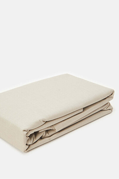 REDTAG Beige 3-Piece Solid Flat Sheet (Double Size)