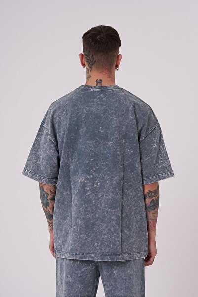 Machinist Men's Washing Luxury Oversized T-Shirt Gray Effect