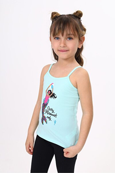 Toontoy Girl's Printed Straight Neck Strap T-Shirt