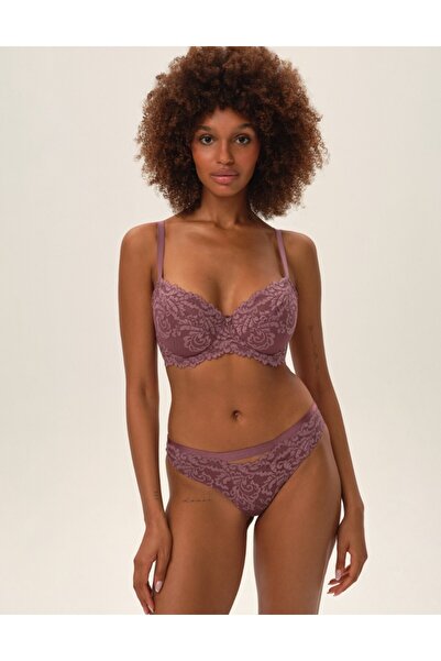 ESOTIQ Chiloți eleganți pentru femei, cu imprimeu din plasă și dantelă, decupați în față, sexy | Lynn