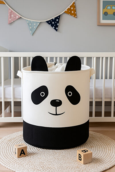 HomyJRs Panda Designed Baby Kids Room Mesh Organizer Storage Box Toy Dirty Basket 37X40