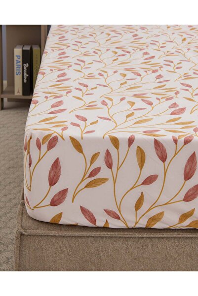 REDTAG Beige Printed Fitted Sheet (Double Size)