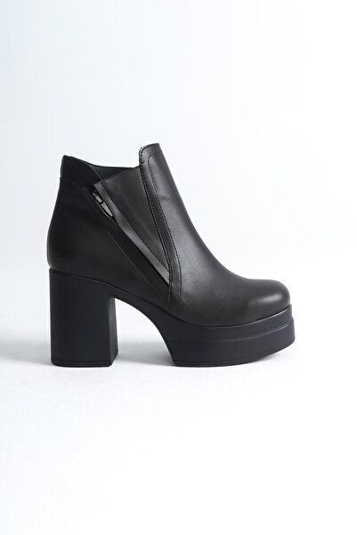 Redoxy Cizme de damă cu design special, cu toc platformă și fermoar încrucișat