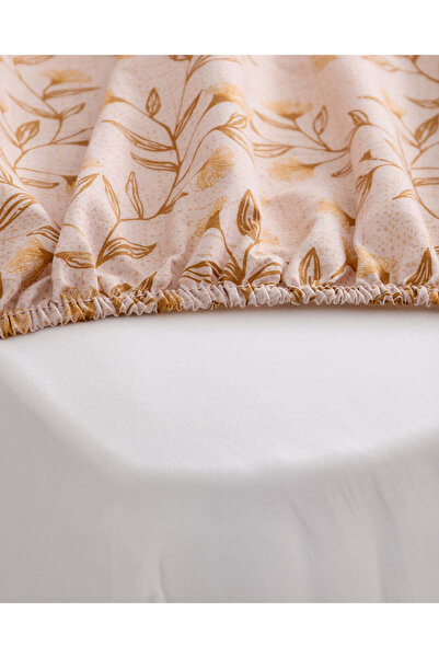REDTAG Beige Printed Fitted Sheet (Twin Size)