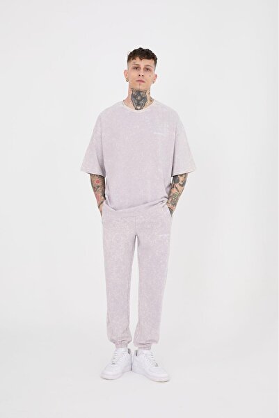 Machinist Men's Washing Luxury Oversized T-Shirt Pearl White-Gray Effect