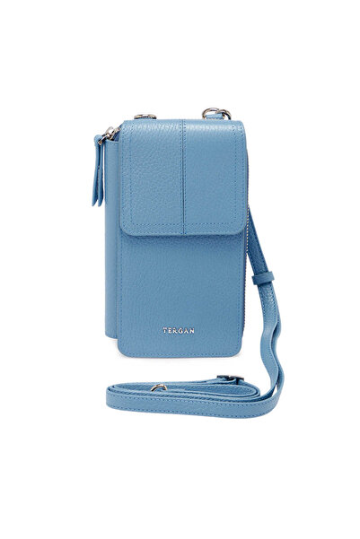Tergan Mavi Hakiki Deri Kadın Omuz Çantası - S25Y1BC80438-C43