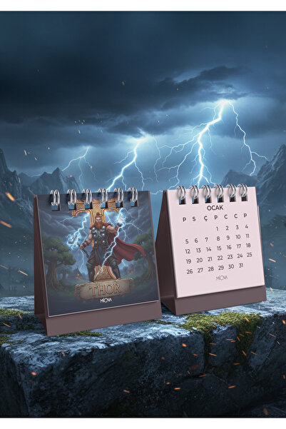 Miona 2026 Masaüstü Mitolojik Temalı Takvim - Thor (8x11)