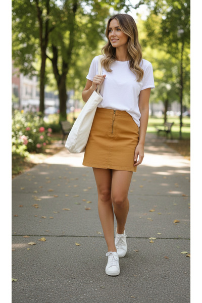 Lumora HARDAL FERMUAR DETAYLI MİNİ ETEK