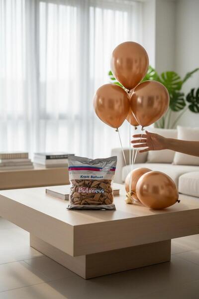 Cadde Süs Chrome Balloons Colorful 10 Pieces