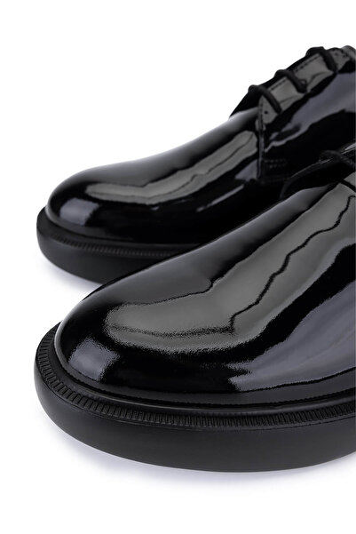 Tamer Tanca Erkek Hakiki Deri Siyah Rugan Casual Ayakkabı