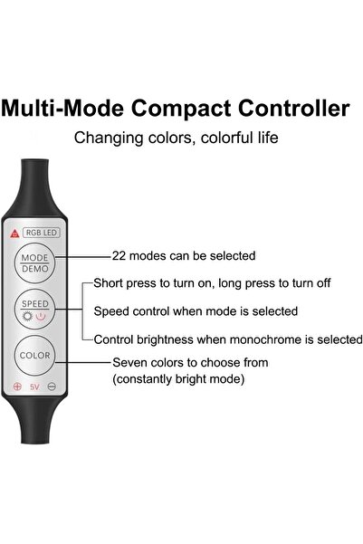 Generic Ambient lighting for dashboard and doors with a color-changing LED neon controller, wired and USB port, easy to install