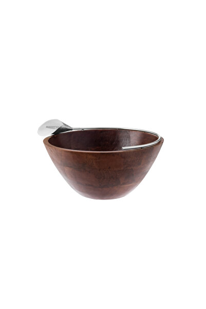 Dania ✨ Indian wood serving bowl with a luxurious metallic finish – 25×12×25 CM