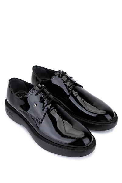 Tamer Tanca Erkek Hakiki Deri Siyah Rugan Casual Ayakkabı