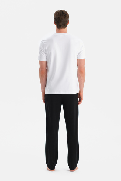 Dagi Black Combed Cotton Modal Double Knitted Trousers