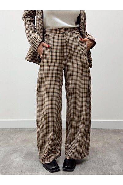 Maldia Shop Women's Retro Pocket Checkered Pants