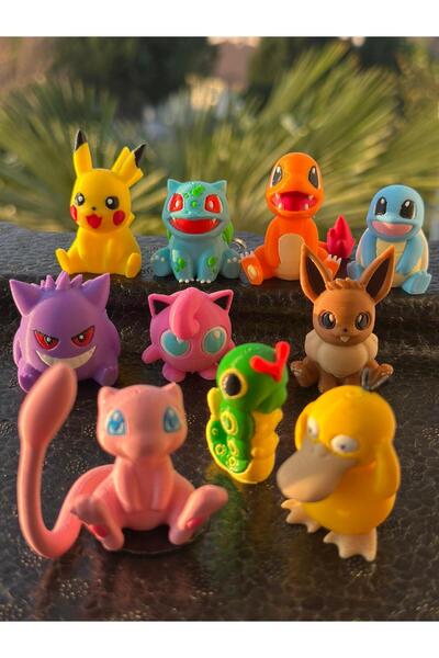 vahobi3d مجموعة من 10 شخصيات بوكيمون صغيرة للمبتدئين - ديكور طاولة قابل للتجميع