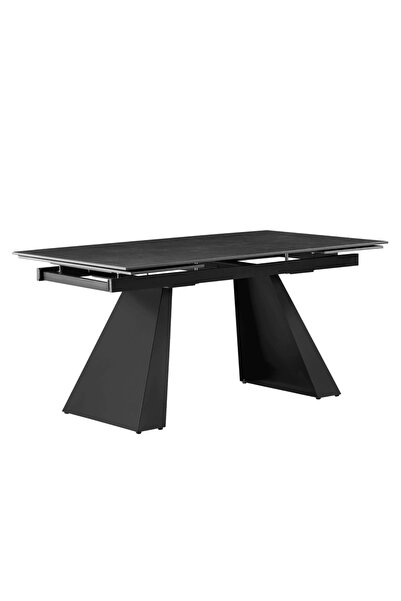 DacEnergy Extendable dining table, graphite/black, 160-240.5x90 cm, SALAL