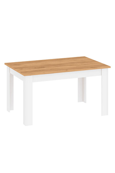 DacEnergy Dining table, white/golden craft oak, 135-184x86 cm, LANZETTE S
