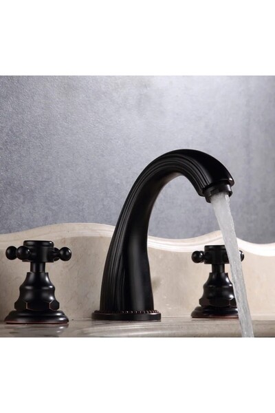 Trendy's TRENDY'S Basin Faucet – Three Ways, Sink Mount, Matte Black Finish