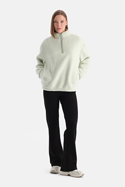 Dagi Mint Green Women's Half-Zip Sweatshirt