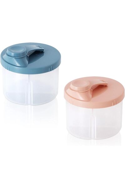 rayyan موزع مسحوق حليب الأطفال - غطاء دوار، حاوية سفر محمولة مكونة من 4 أقسام...