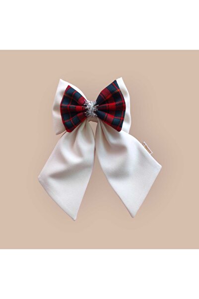 Minvallife Special Design White and Plaid Christmas Etc. 8 cm Automatic Clip-On Short Tail Buckle for Special Occasions
