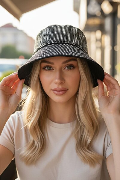 TAKIŞTIR Crna boja Sa kamenčićima šešir sa kantom