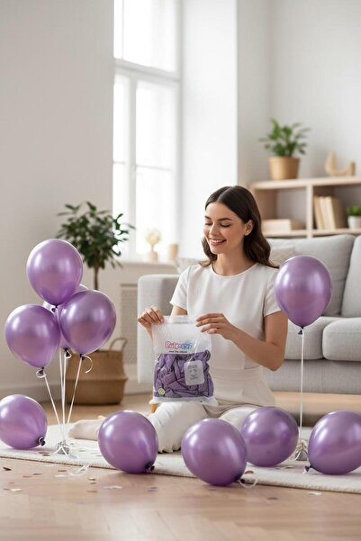 Cadde Süs بالون كروم ملون 10 قطع