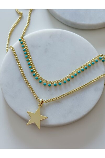 CHARMLUCKY Special Series 2-Piece Star-Turquoise Necklace