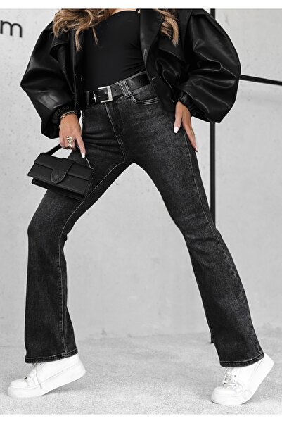 ADAMODA.RO Simple elastic slightly flared jeans