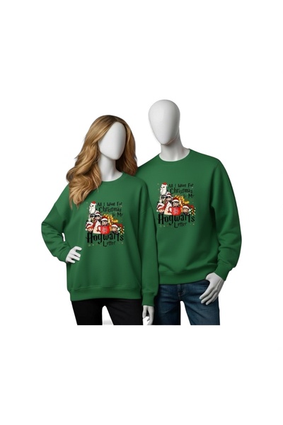 Vordevia New Year's Dear Couple Combination Printed Cotton 3 Thread O Oversized Sweatshirt