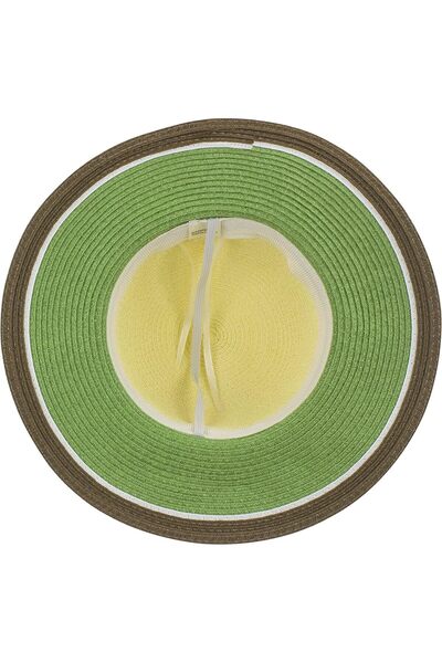 Generic Mikeng Tek Girls' Straw Sun Hat - Watermelon Design, Wide Flexible Brim, UPF50+, Green (51-54 cm)