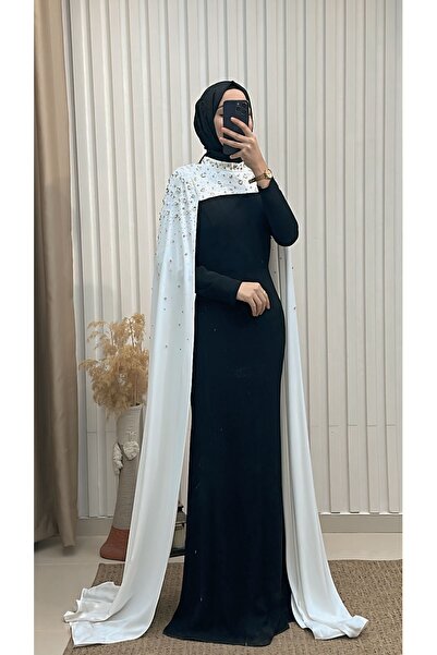 MERVE TESETTÜR Evening Dress with Cape