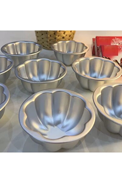 Generic 6pcs Caramel Cream Mold Cup Cake Molds Aluminum for Jello Nonstick Pudding Pan Cupcake Muffin Mould