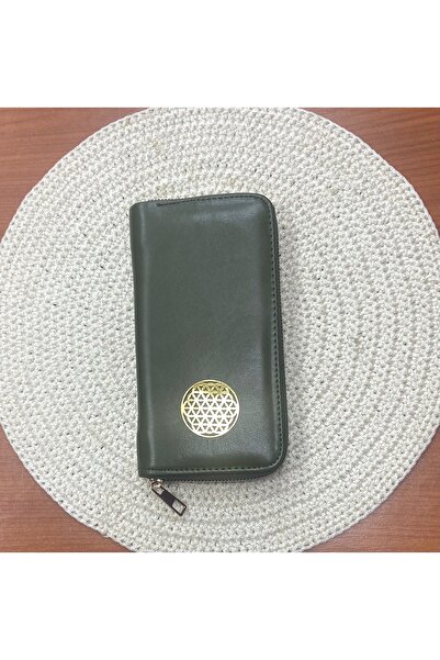 MENİSE Flower of Life Logo Green Abundance Wallet