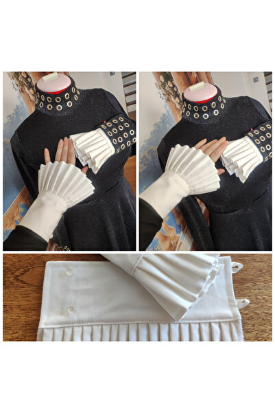 Sevdiğineal Krem pileli seyyar manşet uzatıcı kolluk