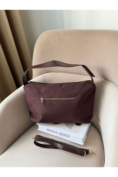 Moda Sekiz Women's Suede Large Size Crossbody Hand and Shoulder Bag