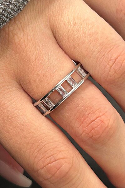 TAKIŞTIR خاتم فضي اللون مفصل قابل للتعديل