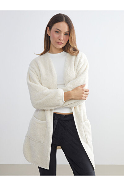 LC Waikiki Dream Pink Shawl Collar Plush Women's Dressing Gown