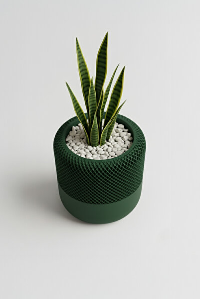 OEM Tall decorative pot with mesh design – Forest Emerald color
