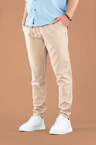 bombe Men's Jogger Pants Elastic Waist Drawstring Cotton Comfortable Boyfriend Pants Navy Blue