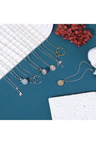 OSIRION Colier cu pandantiv din argint sterlin S925 cu opal și măr (45 cm)