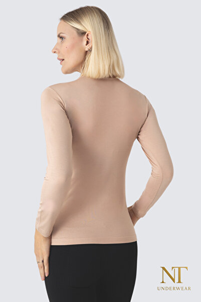 NT Underwear Women's Bamboo Turtleneck Long Sleeve Bodysuit – Lightweight, Comfortable, and Stylish