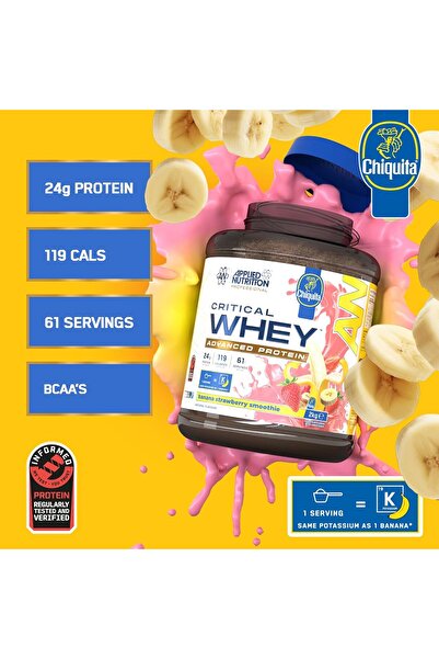 applied nutrition Critical Whey Protein Powder, 2kg (Chiquita Banana Strawberry)
