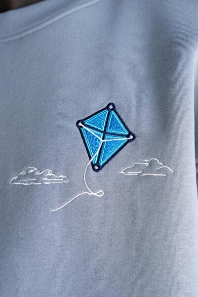 Machinist Kite Embroidered Sweat Blue-Smoke