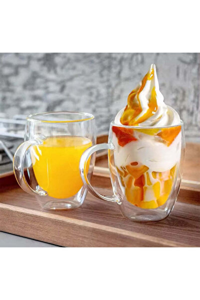 dealshopromania Set de 6 cești de cafea cu pereți dubli din sticlă termorezis...