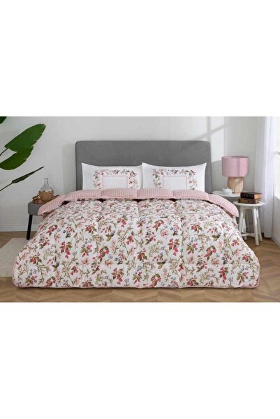 Özdilek Double Sleeping Set White Fresa Rosa