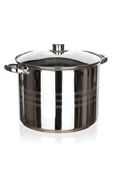 dealshopromania Stainless steel pot 5.3 liters, multilayer bottom with glass ...