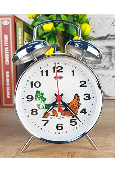 ebuuconcept Vintage Çift Zilli Metal Çalar Saat – Retro ve Dekoratif Alarm Saat