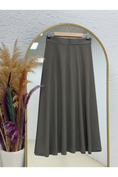 MİHRA STORE تنورة فاييتا كلوش ديزي-EK716 كاكي